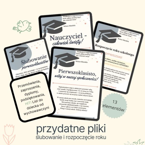 Pliki na rozpoczęcie roku oraz na ślubowanie 1. klasy gotowe do druku