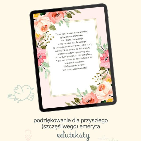 Sympatyczne podziękowanie dla emeryta - dorzuć bezpłatnie do zamówienia